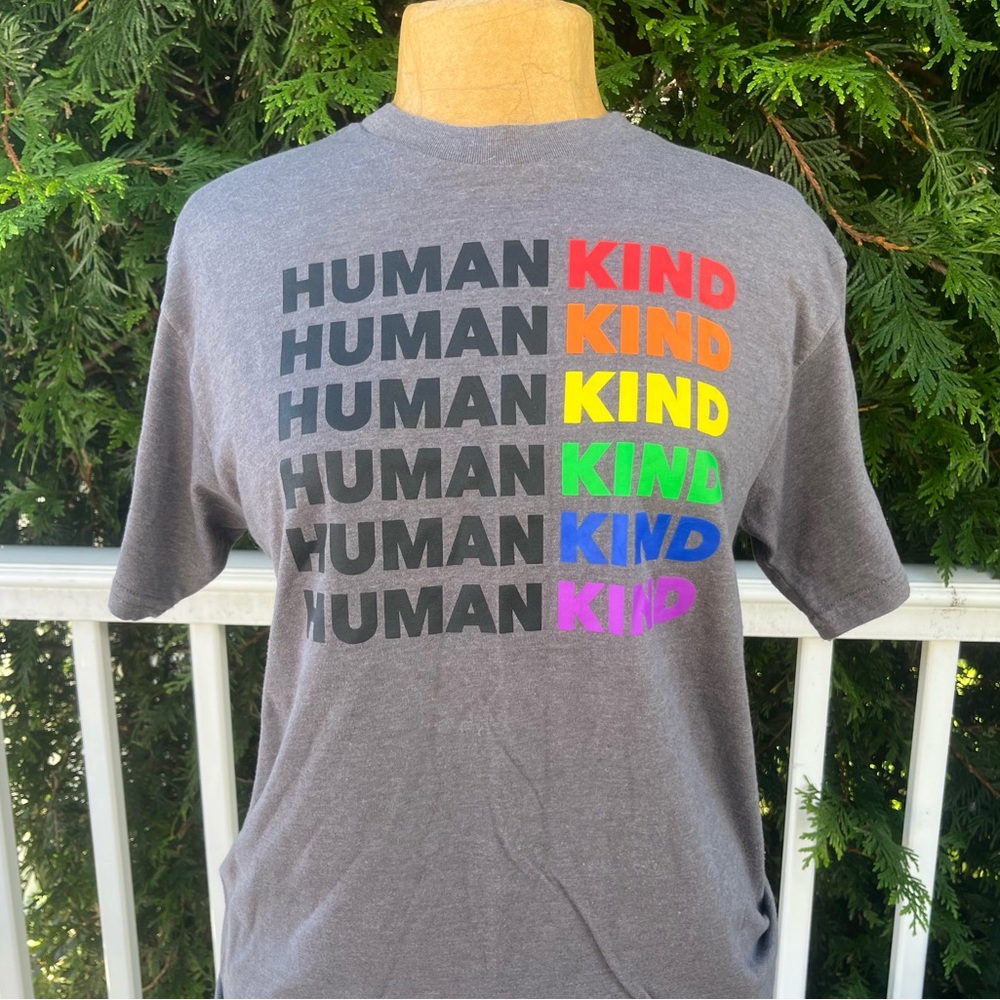 Michaels; Gray & Rainbow Graphic “Human Kind” Tee; No Visible Wear; Men's (M)
